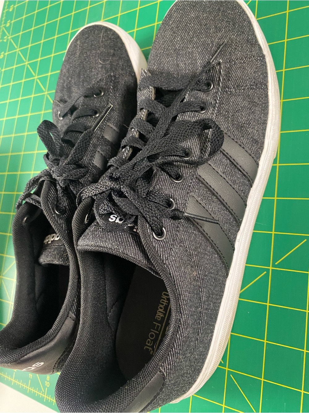 adidas Black Denim Low-Top Sneakers with White Sole - Picture 3 of 8